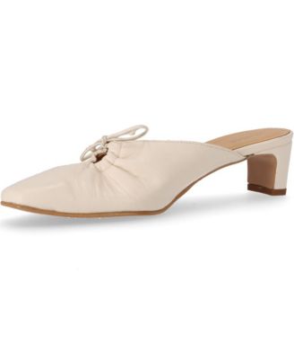 Amar Cream Leather Mules