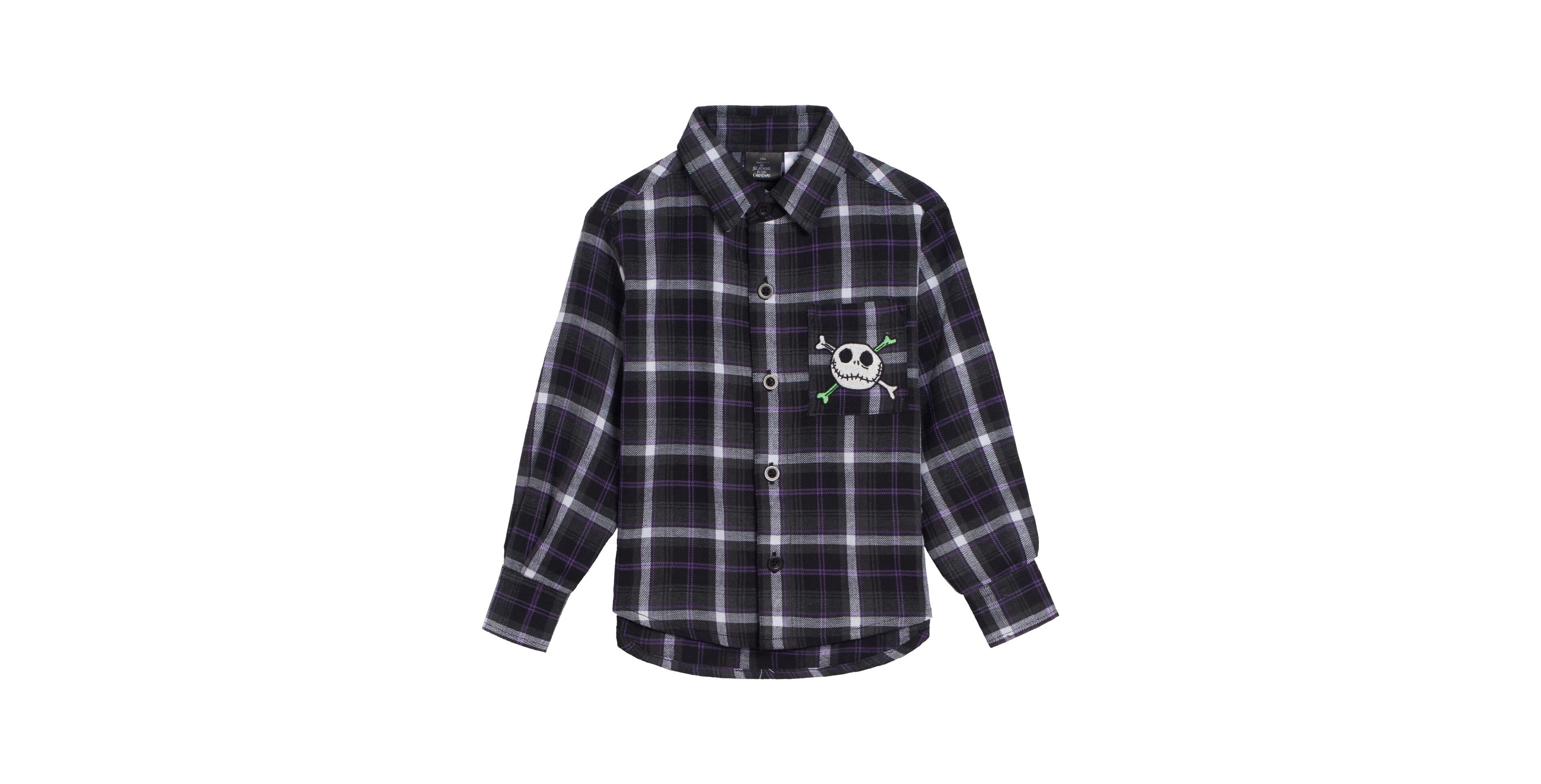 Nightmare Before Christmas Boys Disney Flannel Button Down Dress Shirt