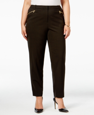 Calvin Klein Plus Size Zipper-Pocket Skinny Pants