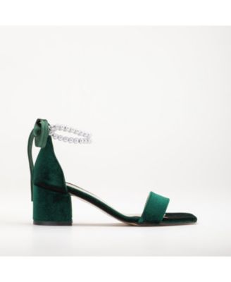 Illy Low Block Heel Sandals with Pearls