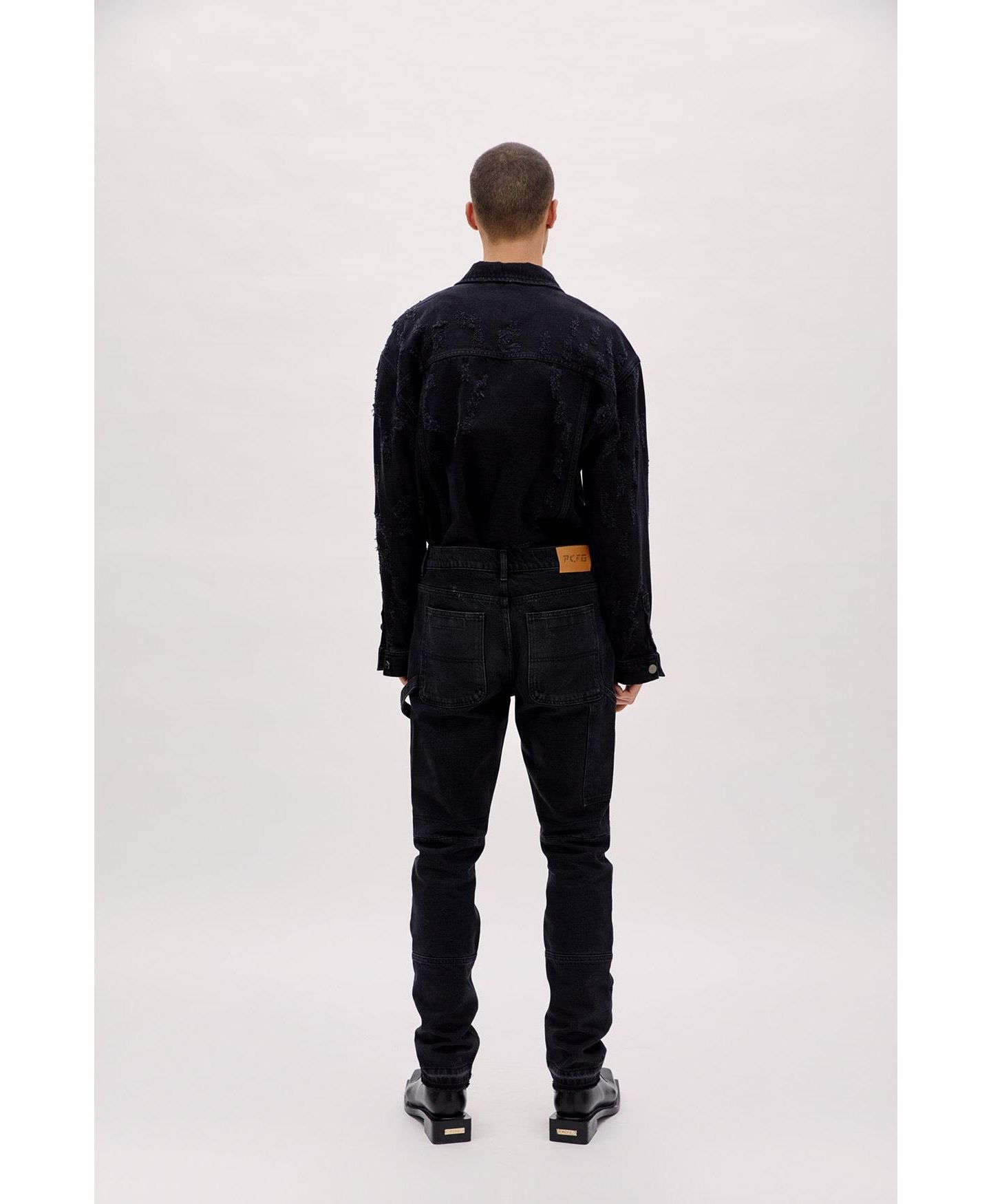 Мужские брюки PCFG Cargo Denim With Zip, цвет: Чёрный — фото 4