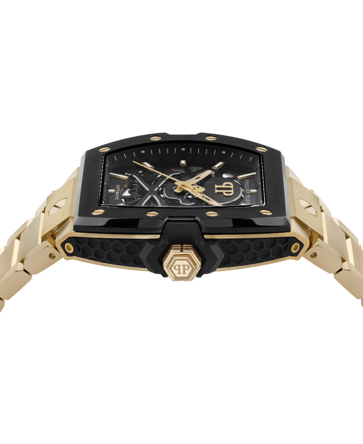 Philipp Plein Men's Automatic The Skeleton 2.0 Gold Ion Plated Bracelet Watch 44mm In Ip Yellow Gold