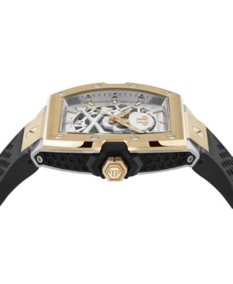 Men's Automatic The Skeleton 2.0 Black Silicone Strap Watch 44mm