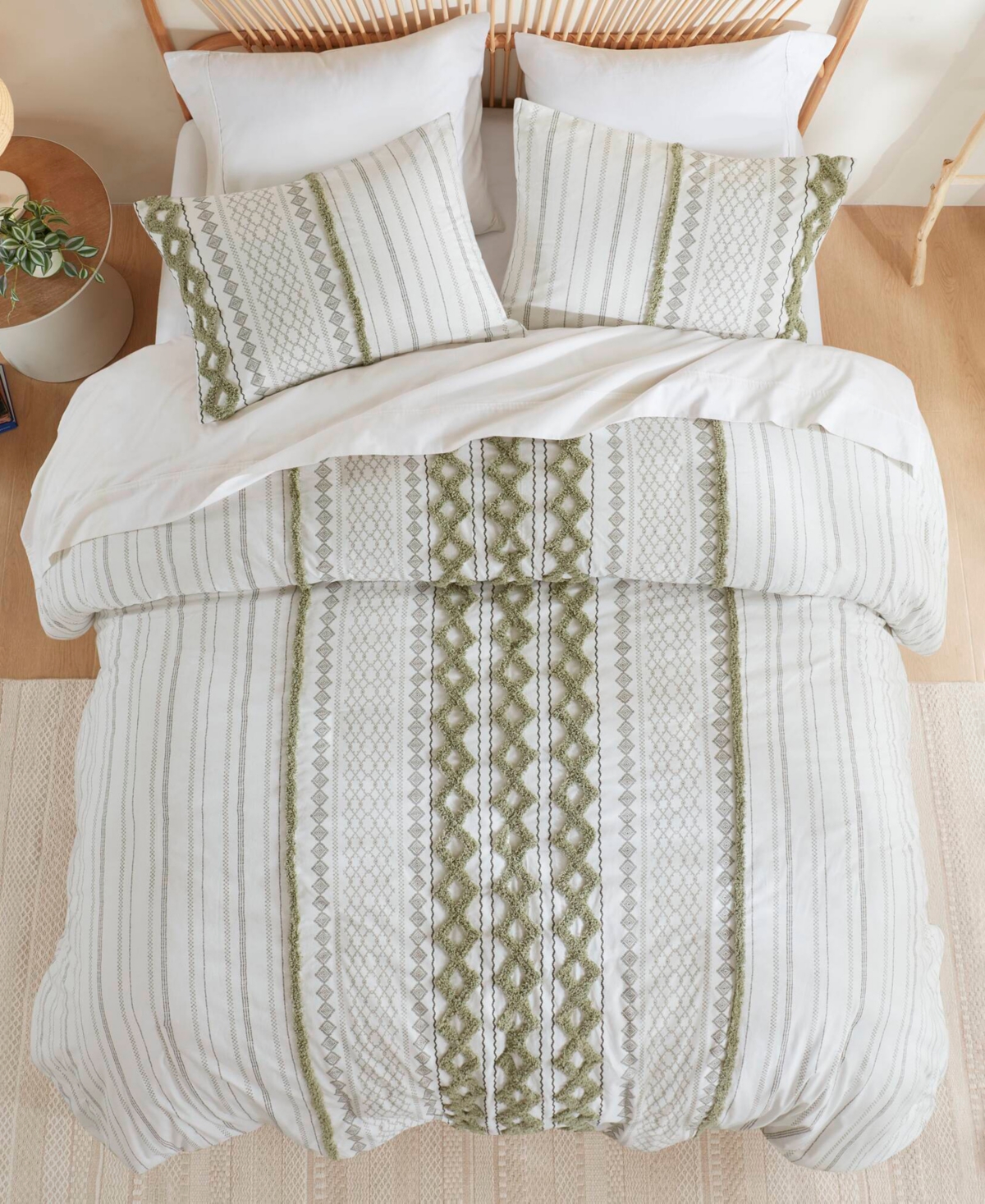 Ink+ivy Imani 3-pc. Duvet Cover Set, Full/queen In Sage,ivory