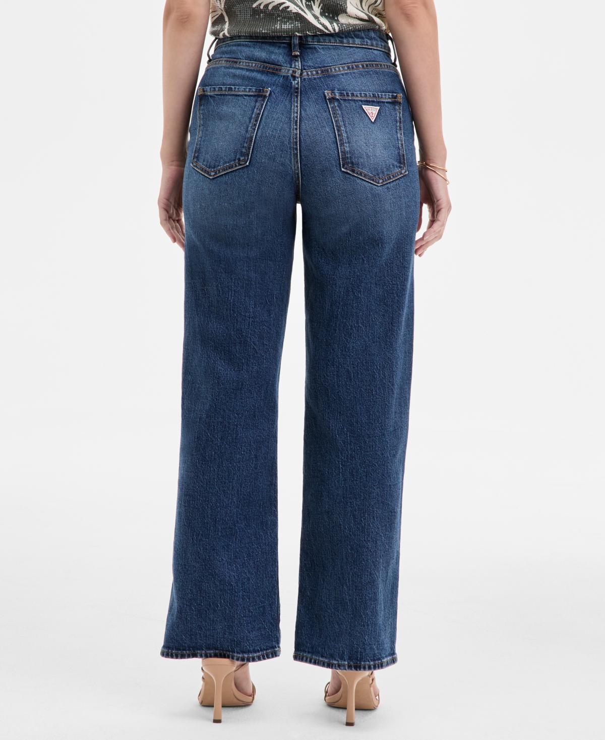 Guess Women's High-rise Wide-leg Jeans In Gray