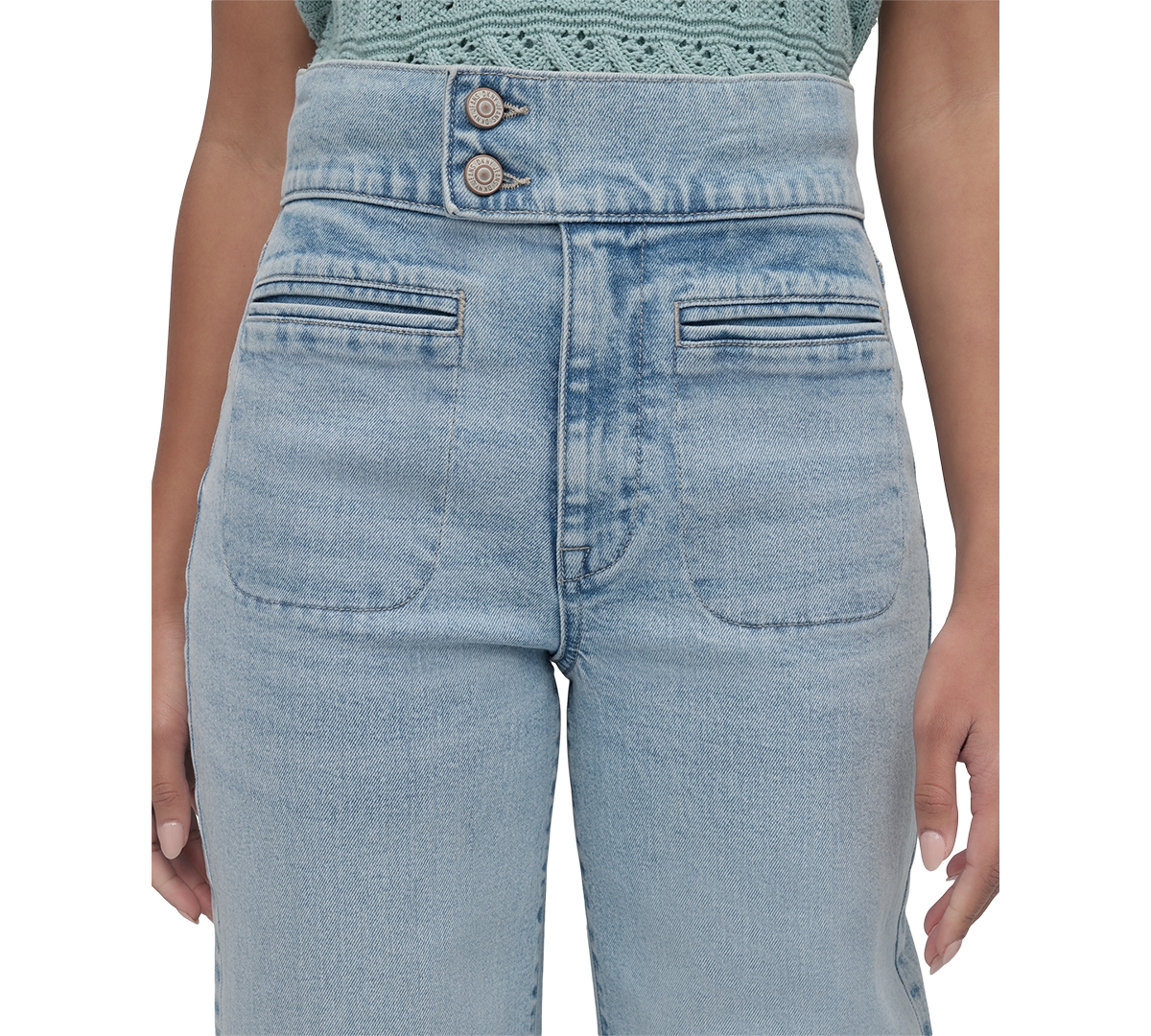 DKNY JEANS WOMEN'S HIGH-RISE TAB-WAIST WIDE-LEG JEANS 