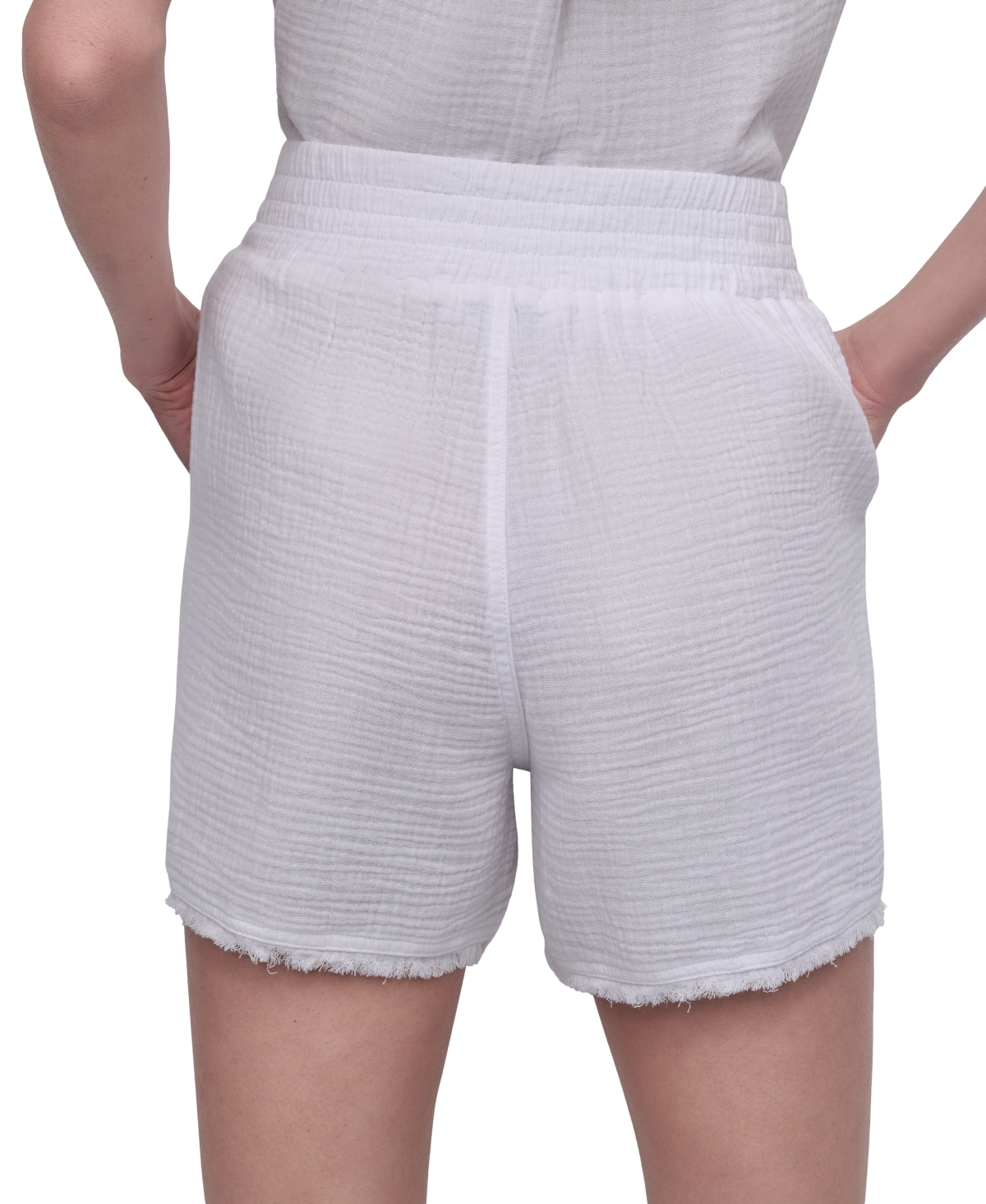 DKNY JEANS WOMEN'S COTTON GAUZE PULL-ON SHORTS 
