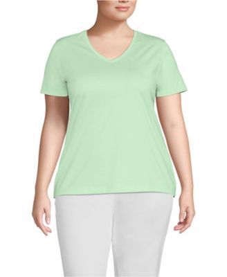 Plus Size Relaxed Supima Cotton V-Neck T-Shirt