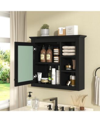 Wall-Mounted Medicine Cabinet with Mirror and Shelves (30" x 28")