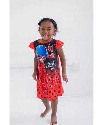 Girls Ladybug Nightgown Pajamas