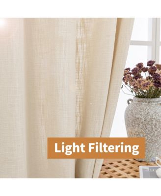 Linen Blend Privacy and Light Filtering Texture Grommet Pair(2 Panels)