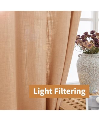 Linen Blend Privacy and Light Filtering Texture Grommet Pair 2 Panels