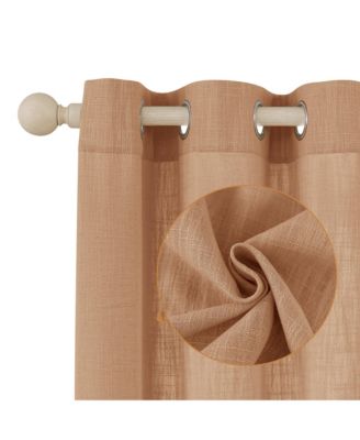 Linen Blend Privacy and Light Filtering Texture Grommet Pair 2 Panels