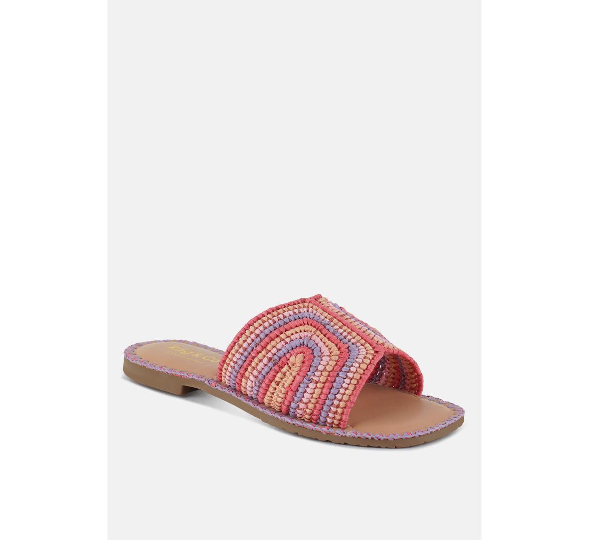 Kivah Handwoven Raffia Slip-On Flats - Brown