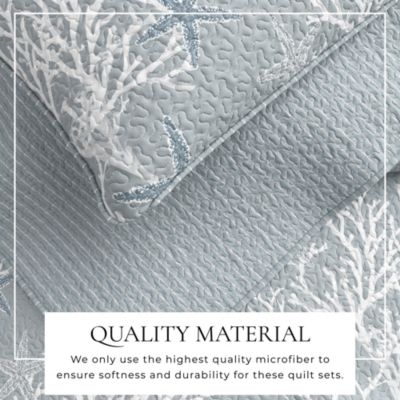 Coastal Microfiber Quilt Set With Shams