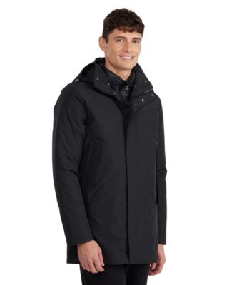 Men's Altair Mid Length Parka with Welded Detail and Detachable Hood
