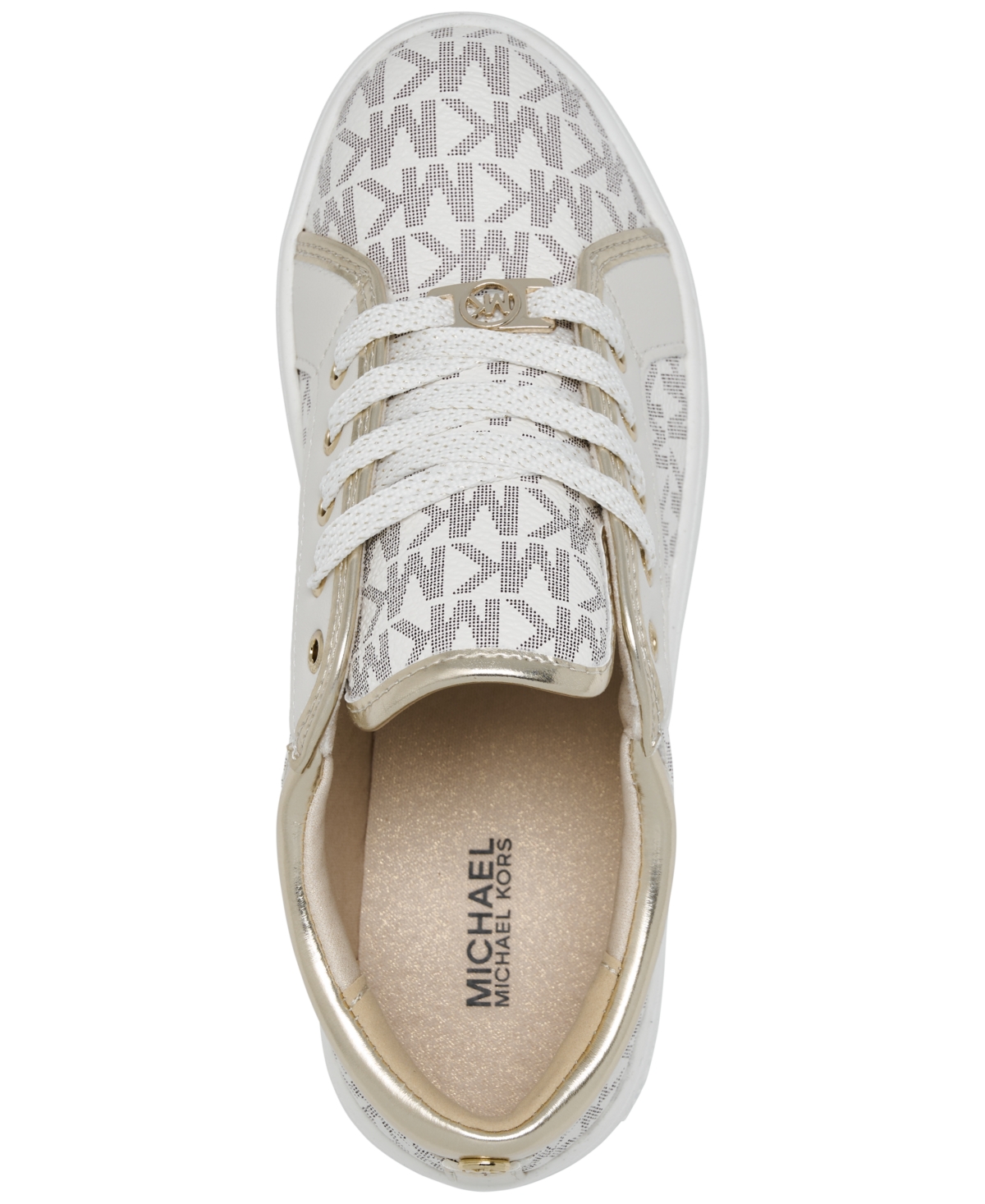 Michael Kors Toddler Girls Jem Ralley Casual Sneakers From Finish Line In Vanilla,pale Gold