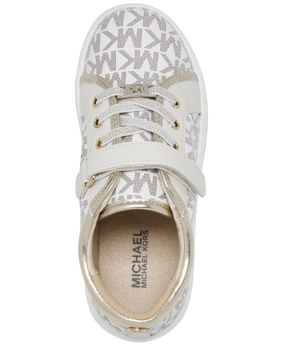 Michael Kors Toddler Girls Jem Ralley Casual Sneakers From Finish Line In Vanilla,pale Gold