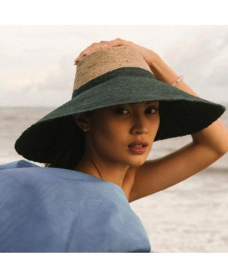 Riri Duo Jute Handwoven Straw Hat In Natural & Black