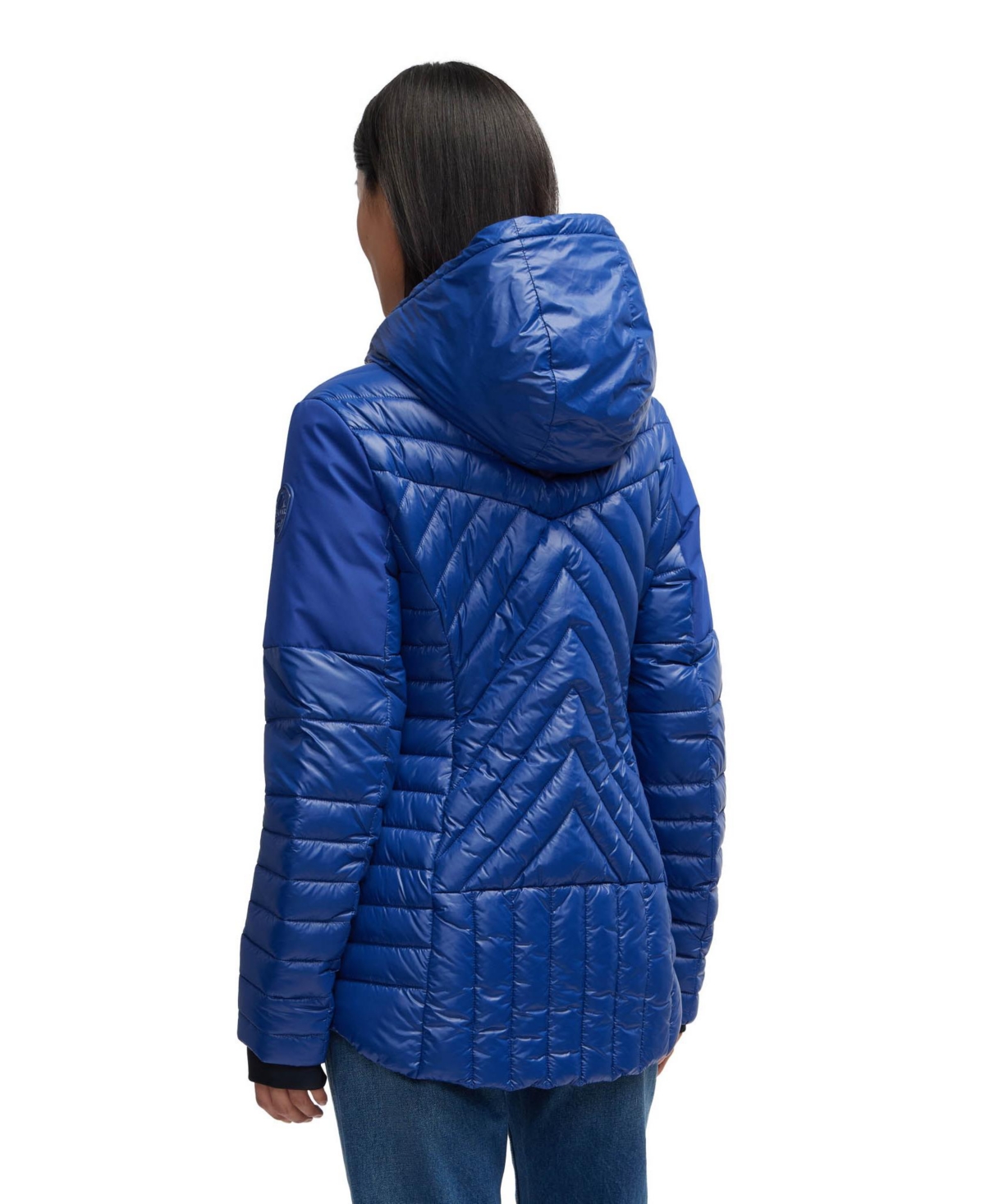 Pajar Esmay Lightweight Mixed Media Quilted Packable Puffer In Sapphire