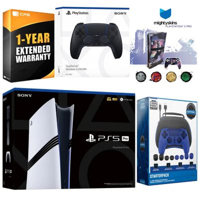 PlayStation 5 Pro with Extra Volcanic Red Controller, Pro Gamer Starter Kit and MightySkins Decal Voucher Plus 1 Year CPS Extended Warranty