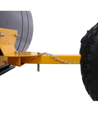 Snow Shovel with Wheels, Snow Pusher, Cushioned Adjustable Angle Handle Snow Removal Tool, 29" Blade, 10" Wheels,yellow color