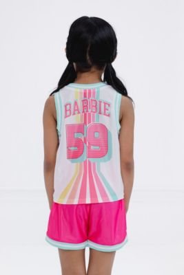 Toddler Girls Jersey Athletic Tank Top and Shorts Outfit Set