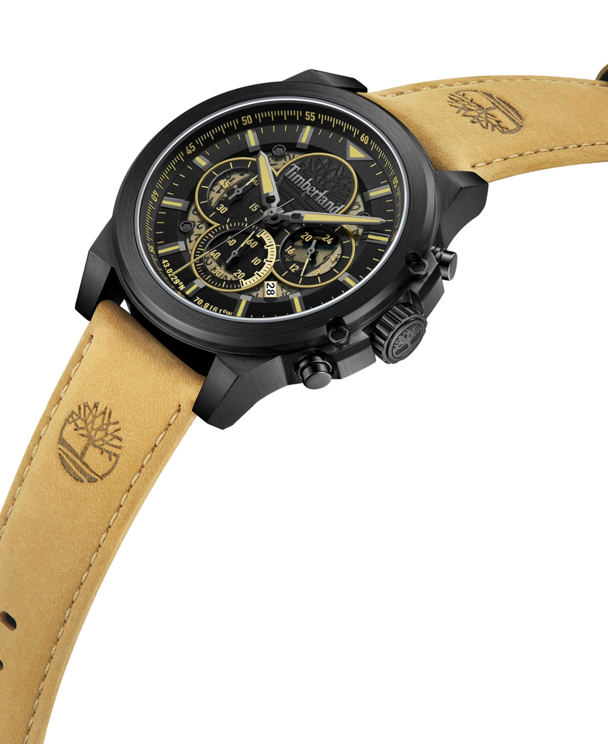 Timberland Men's Dress Sport Tan Genuine Leather Watch, 46mm In Tan