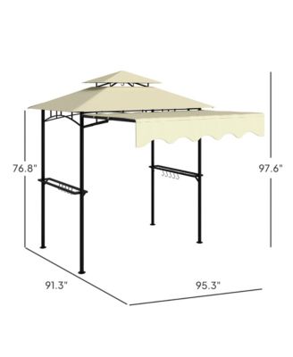 8' x 5' Grill Gazebo, 2-Tier Outdoor BBQ Gazebo, Dark