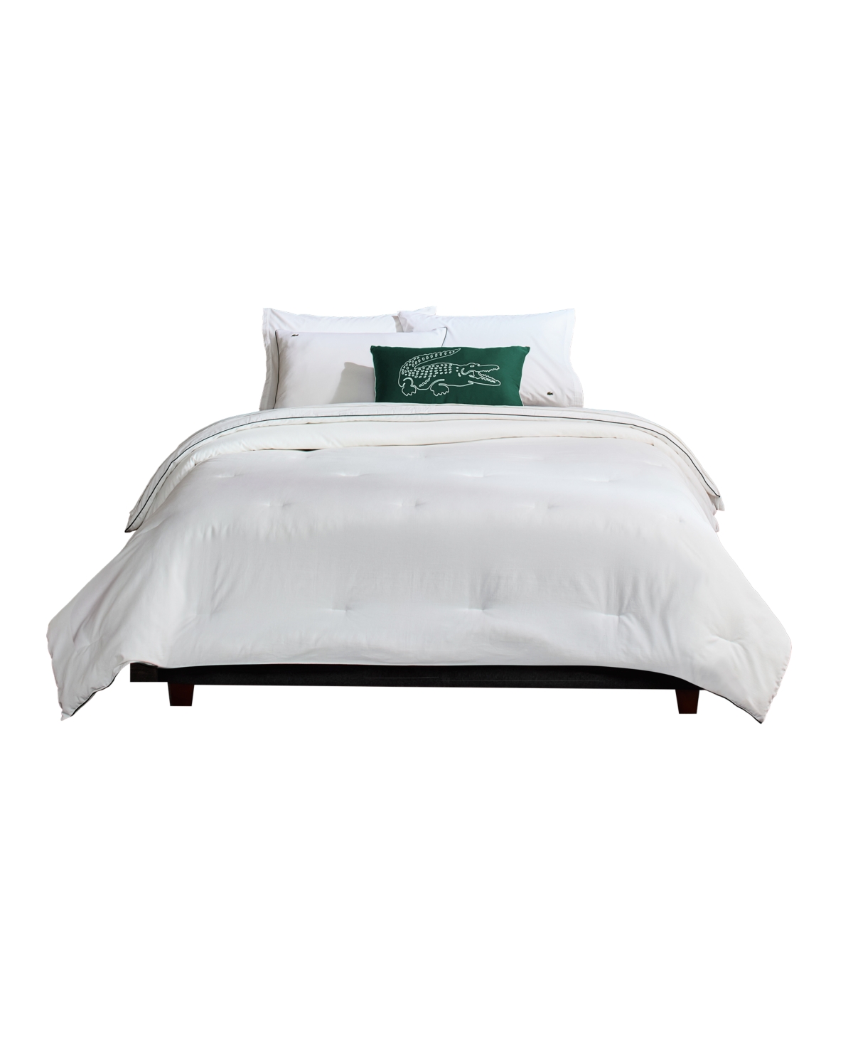 Lacoste Home Tiebreak Cotton 2-pc. Comforter Set, Twin In White,green