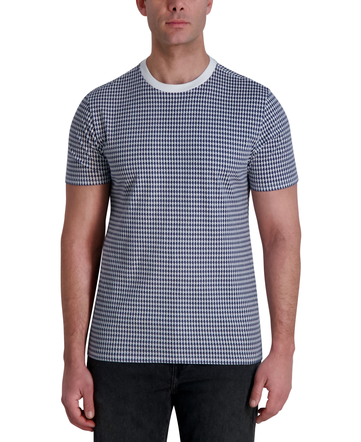 Karl Lagerfeld Men's Houndstooth T-shirt In Navy