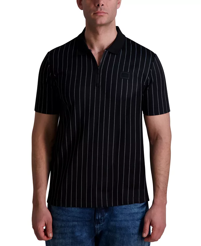 KARL LAGERFELD PARIS Men's Stripe Polo Shirt