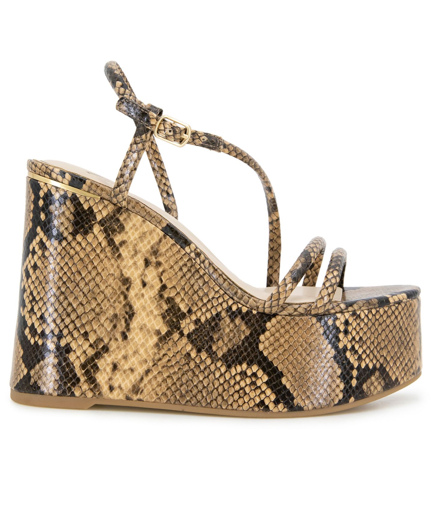 Женские сандалии Kenneth Cole New York Tatiana Platform Wedge, цвет: Песочный змеиный — фото 2