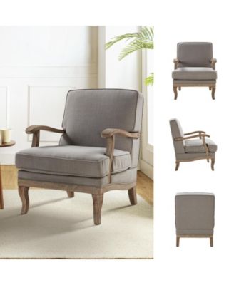 Rinaldo Wooden Upholstered Armchair with Wooden Legs