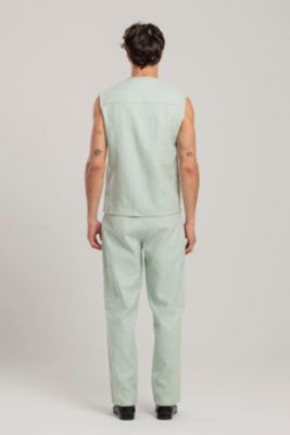 Men's Linen Blend Free Heaven Vest With Pocket