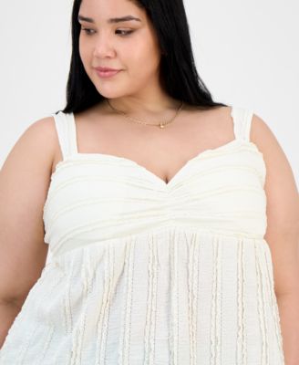 Trendy Plus Size Lace-Trim Sweetheart-Neck Tank