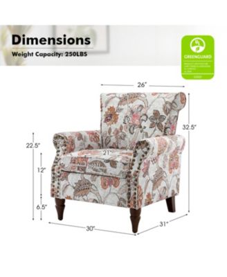 Avelina Wooden Armchair with Nailhead Trim