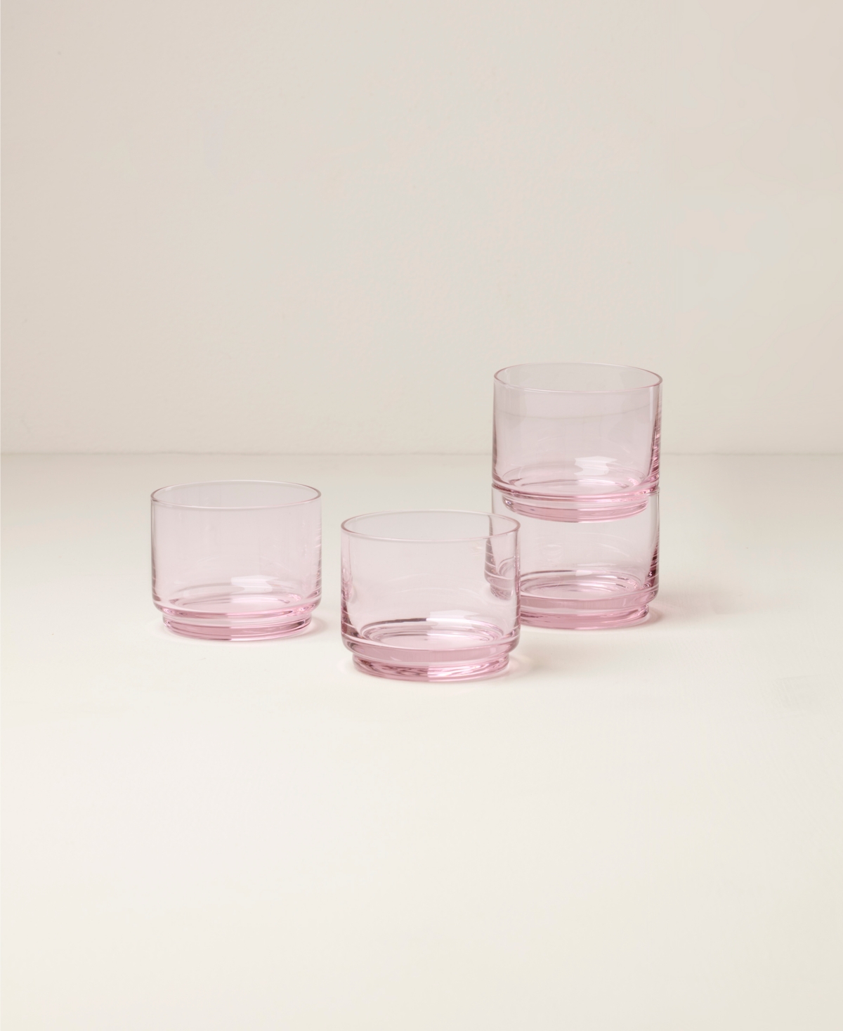 Lenox Tuscany Classics Stackable Short Glasses, Set Of 4 In Pink