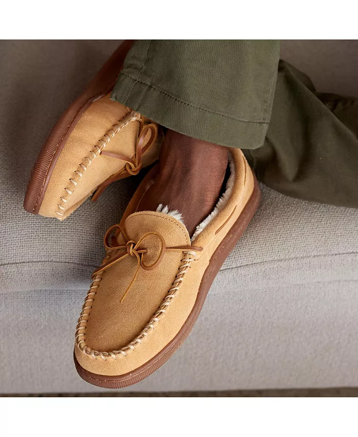 Men's Pile Lined Hardsole Wide Width Slipper - thumbnail 6