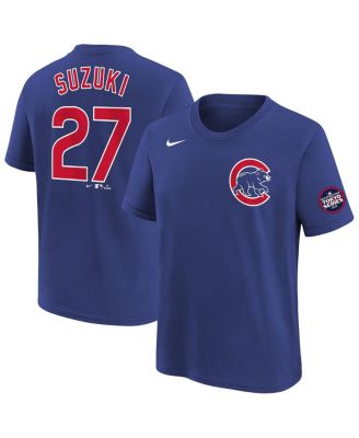 Nike - Big Boys and Girls Seiya Suzuki Royal Chicago Cubs 2025 MLB World Tour: Tokyo Series Name Number T-Shirt