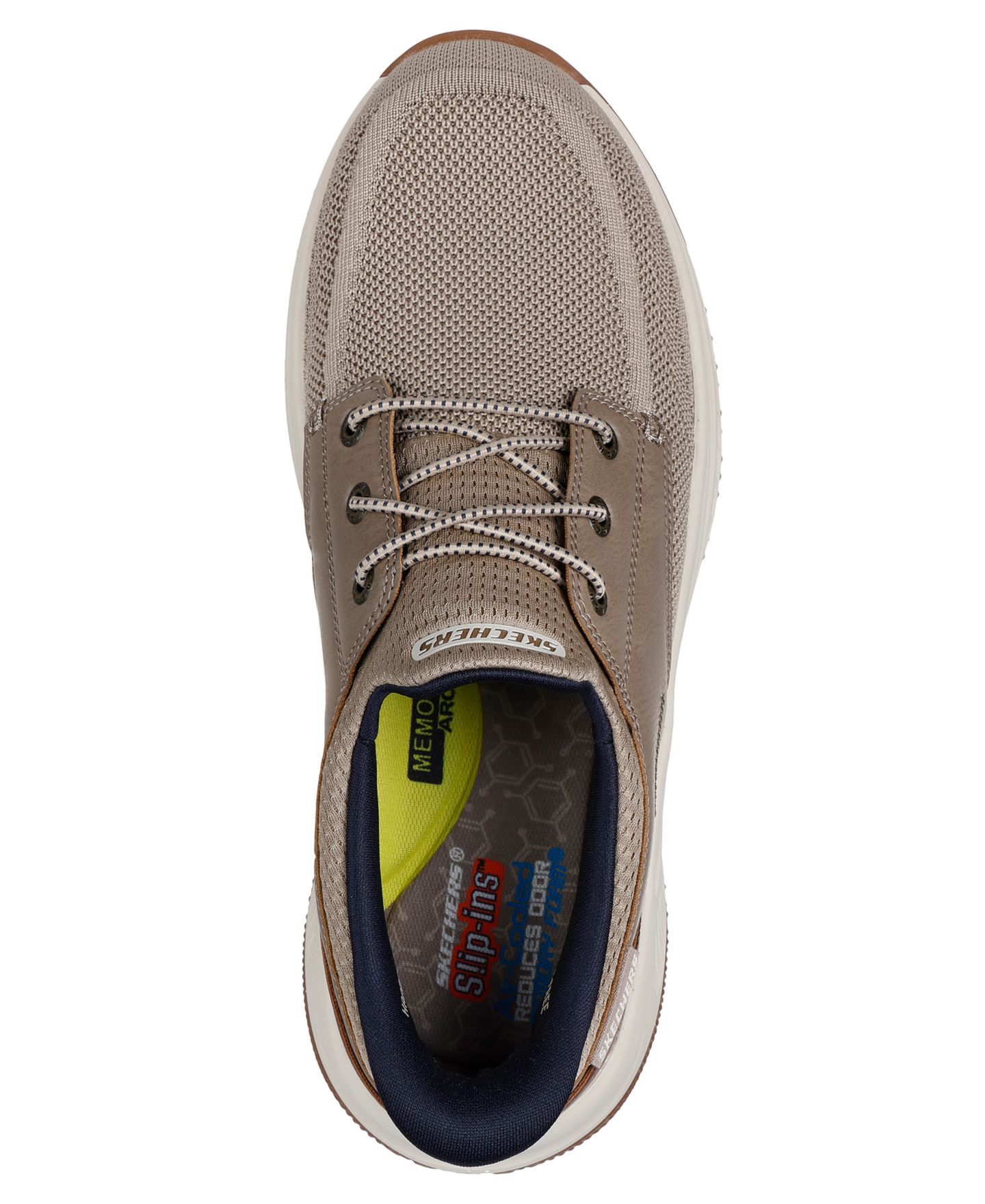 Мужские кроссовки Skechers Slip-ins Relaxed Fit: Meroe - Alden Casual Boat, цвет: Серо-коричневый — фото 5