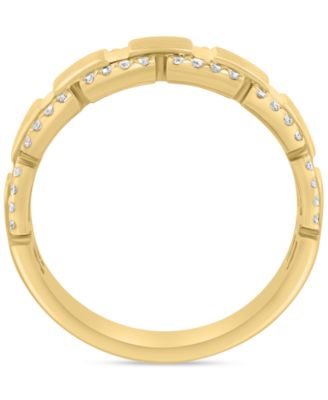 EFFY&reg; Men's Diamond Brush Finish Band (1/3 ct. t.w.) in 14k Gold