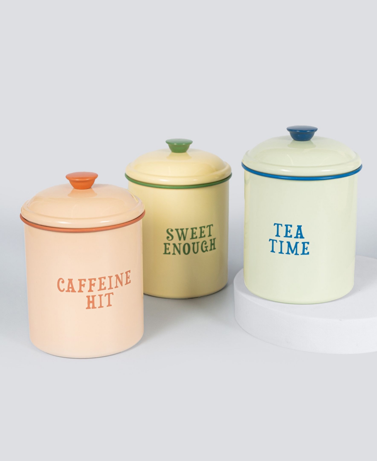 YVONNE ELLEN ENAMEL 3-PC. STORAGE TIN SET 