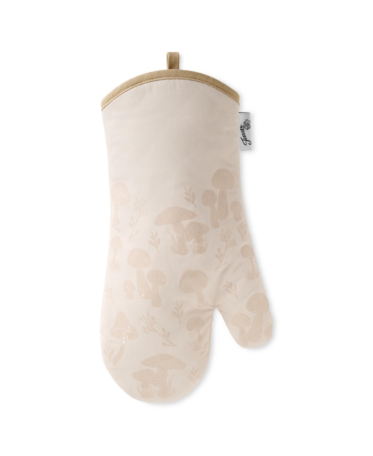 Mushrooms Cotton Oven Mitt, 7" x 13" - Cream