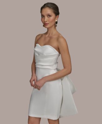 Women's Sweetheart-Neck Bow-Trim Dress