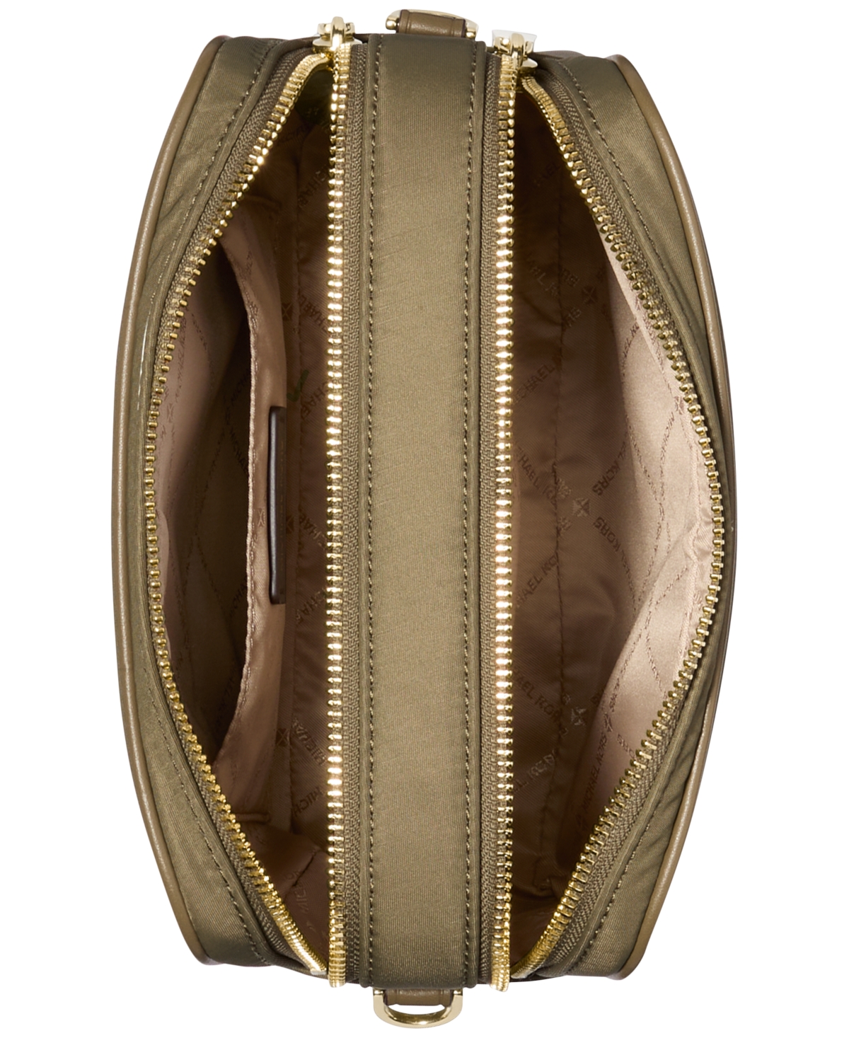 Michael Kors Michael  Bryant Mini Double Zip Chain Camera Crossbody In Safari Green