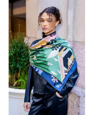 Double Sided Wool Silk Scarf Of Imagination