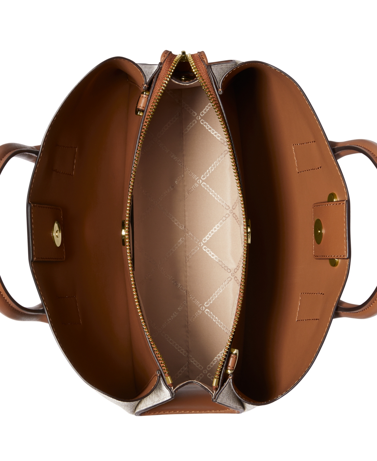 Michael Kors Michael  Ruthie Logo-print Satchel In Brown,acorn
