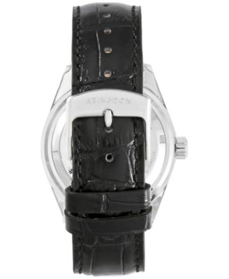 Women's Amelia Swiss GMT Black Leather Strap Watch 40mm