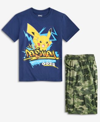Shop Epic Threads Little Big Boys Pikachu Pokemon Graphic T Shirt Camo Cargo Shorts Exclusively At Macys